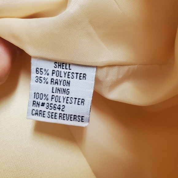 MORGAN MILLER | Vintage Light Yellow Embroidered Cutout Jacket sz 12 - Picture 5 of 8